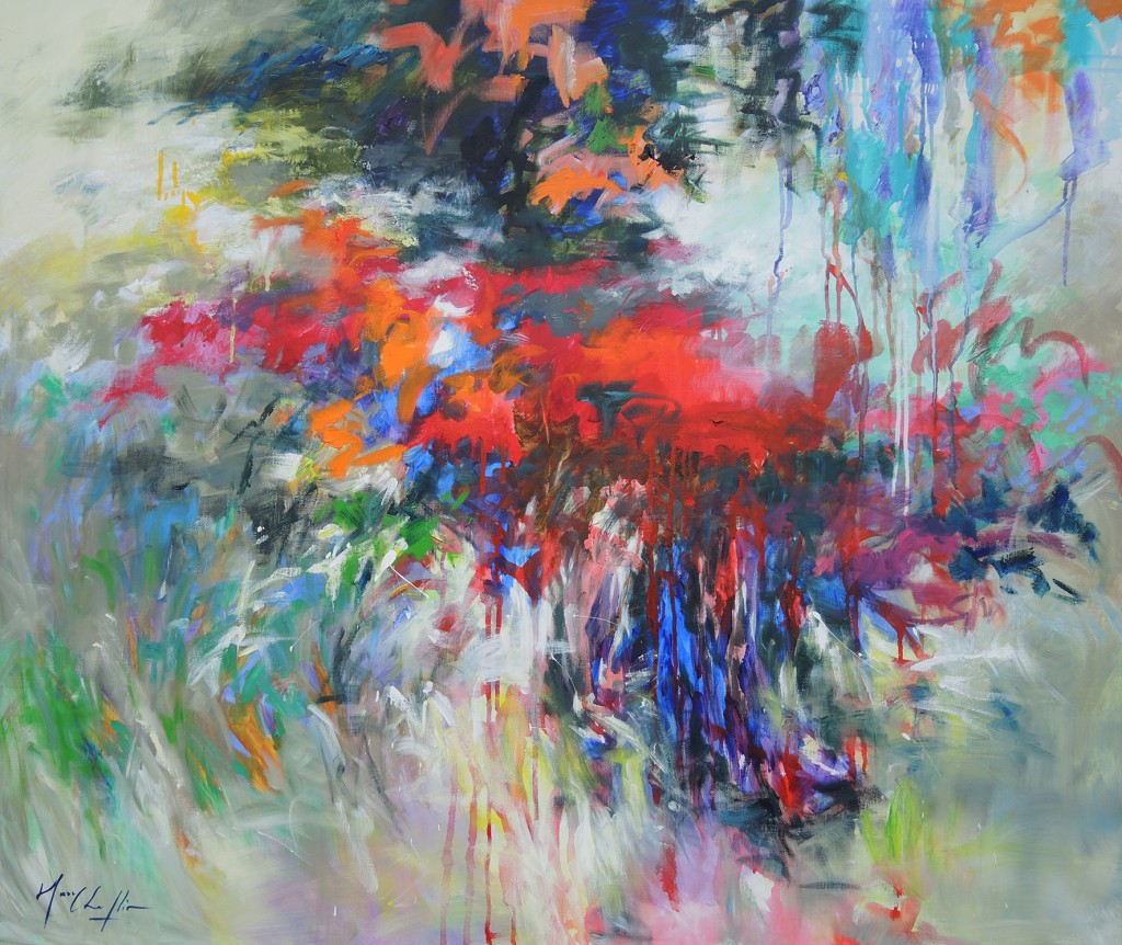 Giverny été 2015, la chanson du vent acrylique120x100cm