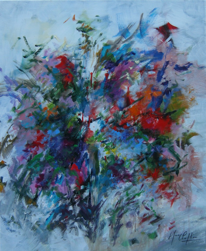 Le bouquet de Josephine, acrylique sur toile, 73x60cm, oeuvre