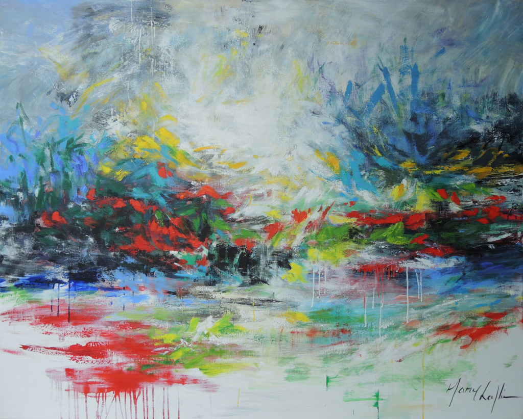 Walking along the banks of my memories, acrylic on canvas, 150x120cm